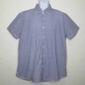 JB Workshop* Men's Short Sleeve Button Down Curved Hem BOHO Print Shirt~ Size XL